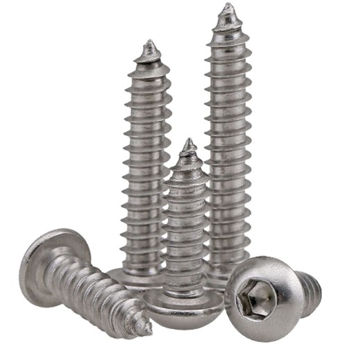 M6 304 Stainless Steel Button Head Hex Socket Self Tapping Screws Wood Screws - Picture 3 of 11