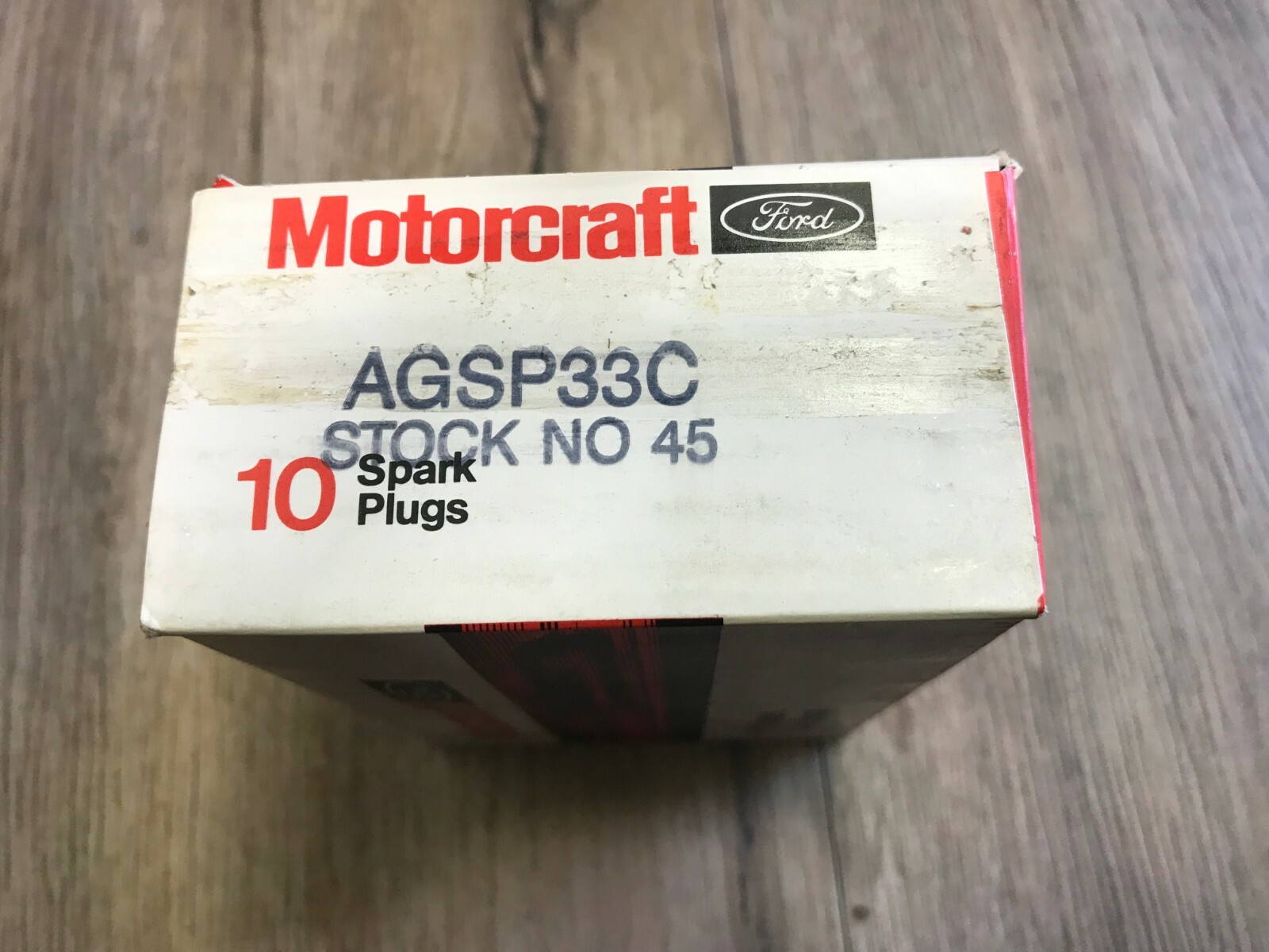 NOS GENUINE FORD MOTORCRAFT BOX OF 10 SPARK PLUGS AGSP33C