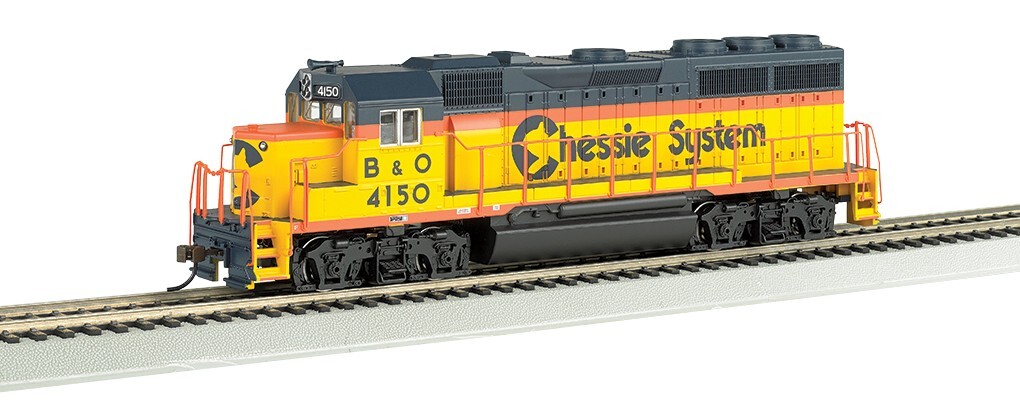 Train HO 1/87 miniature : locomotive diesel GP40 Chessie vintage DC 63525
