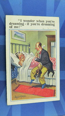 Donald McGill Comic Postkarte 1926 Ich wundere mich, wenn du träumst Nr 5527