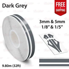 DARK GRAY 9/16" 15mm Twin Lines Roll PIN STRIPE Car TAPE Decal Vinyl Sticker