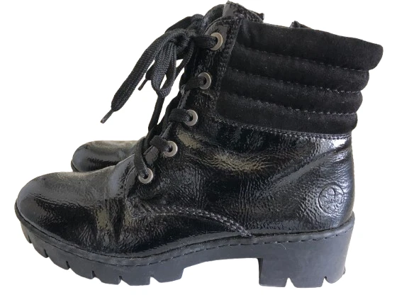 Rieker Damen Winter  Stiefel, Schnürer  Gr. 42 Lack/schwarz gefüttert - Bild 2 von 4