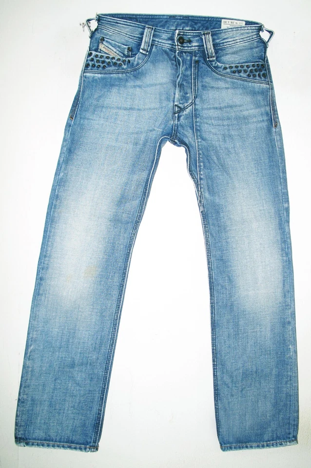 *LO ÚLTIMO AUTÉNTICO Pantalones de mezclilla para hombre DIESEL @ TIMME 8AT STRAIGHT TACHUELAS 28 x 30 Foto 3 de 4