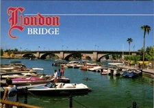 Lake Havasu City, AZ Arizona  LONDON BRIDGE & SPEED BOATS~Dock  4X6 Postcard