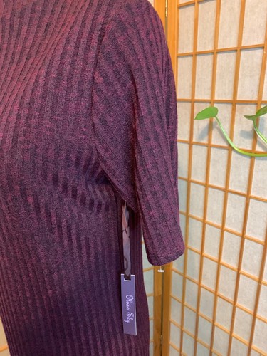 OLIVIA SKY Burgundy Mock Neck Pullover Sweater Top * sz L * NWT! - Picture 4 of 7