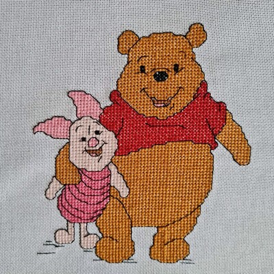 Pooh und Ferkel Stickbild Handarbeit Disney Figur
