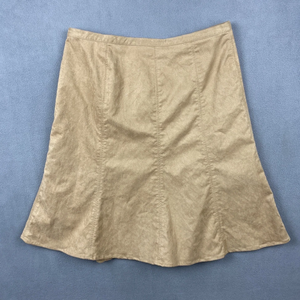 Liz Claiborne 套装女式 10P 棕色麂皮绒涤纶西装外套和裙子复古 — 第 3/4 张图片