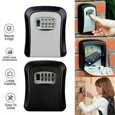 4 Digit Key Safe Box Wall Mounted Outdoor Security Code Lock-Storage Case New