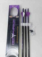 6 Carbon Express Hot Pursuit 150: 30" Purple Arrows w Vanes Nocks Inserts: 50609