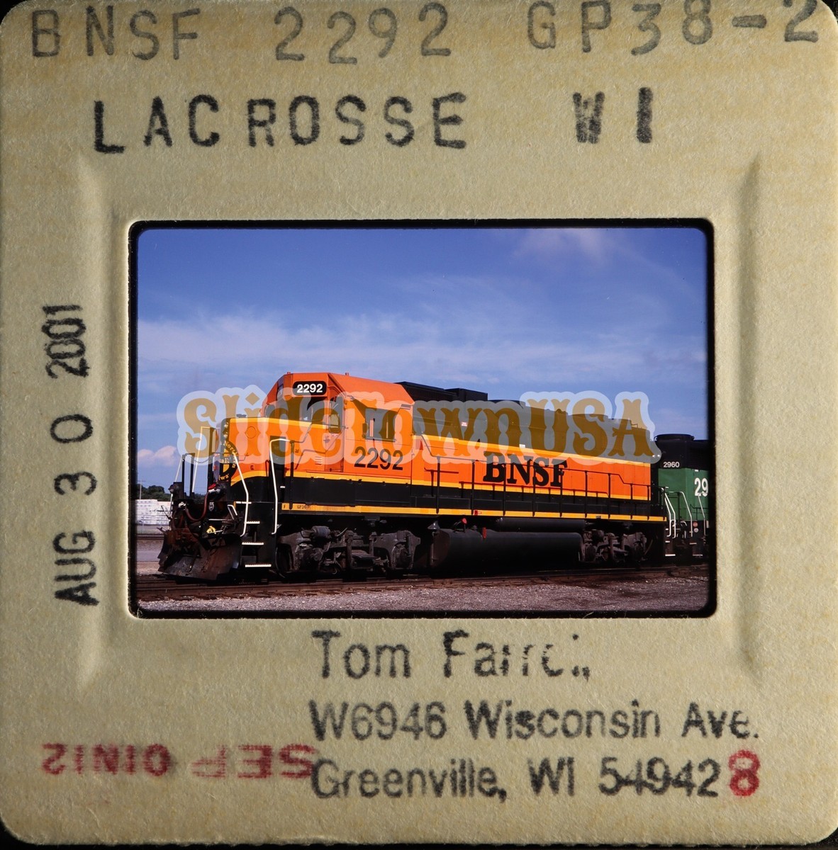 Vtg 2001 Train Slide 2292 BNSF Engine La Crosse WI X6J003 | eBay