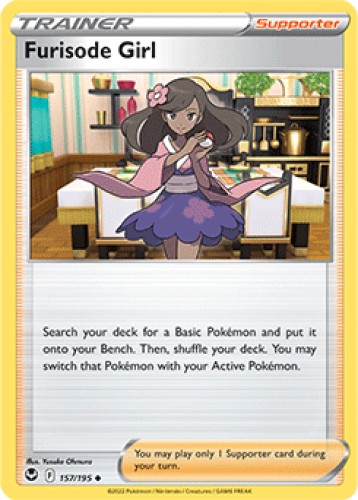 1x Furisode Girl 157/195 Silver Tempest Pokemon TCG Card NM 1x Furisode Girl 157/195 Silver Tempest Pokemon TCG Card NM