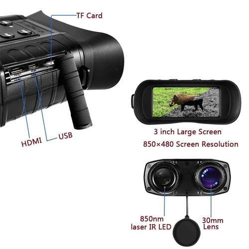 WG550B Night Vision Binoculars Telescope Zoomable Focus Tactical Camcorder 1080P - Picture 9 of 10