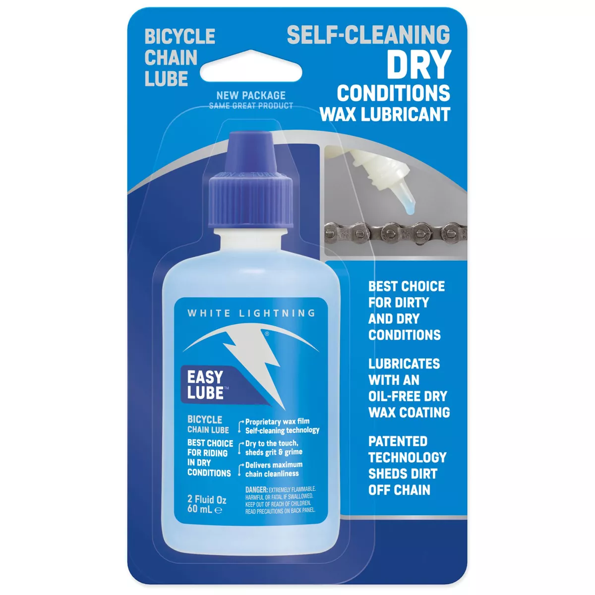 White lightning lube bike top