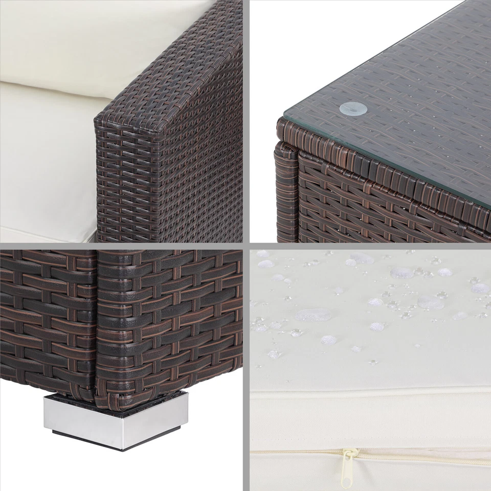 CASARIA® Gartenlounge Gartenmöbel Set Polyrattan ️Wetterfest Auflagen Sitzgruppe - Bild 3 von 4