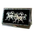 Year of The Horse Chinese Zodiac 2026 Gift Mother of Pearl Business Card Case