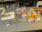 Vtg Federal milk glass mugs and 1 drinking glass lot , for Gentleman in Japan