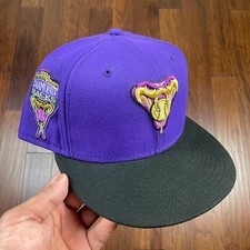 Arizona Diamondbacks New Era Purple Black Fitted Hat Baseball Cap size 7 5/8 H1