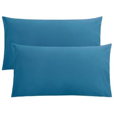 Microfiber King Pillow Covers, 2 Pack, Wrinkle Resistant, Teal Blue