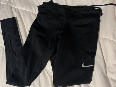 Nike Dri-FIT Black Ankle Leggings Women's CH Polyester Spandex Running Gym