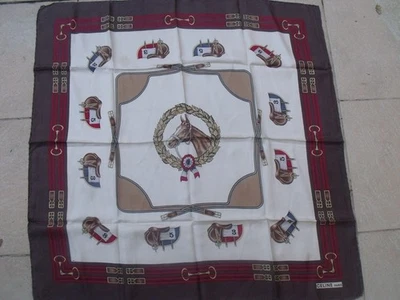 FOULARD CARRE ECHARPE SOIE CELINE PARIS - Photo 1/4