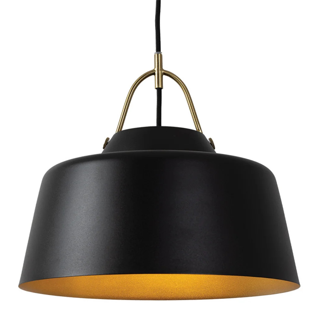 Ceiling Light Black Clermont Pendant Oaks Lighting 2401/1 P BK