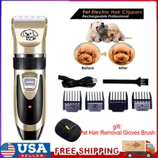 Professional Cordless Pet Grooming Kit Electric Hair Clipper Trimmer Thick Hair