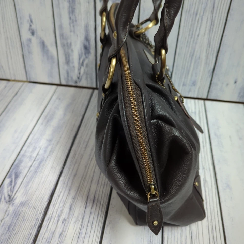 Catwalk Collection Arzttasche Echtleder Damen Handtasche braun  - Bild 4 von 4