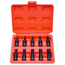 HEX Bit Socket Set, Premium Cr-Mo Steel | 10-Piece Metric 3mm - 14mm Set | 3/...