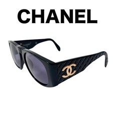 Chanel Coco Mark Matelasse Sunglasses Black New
