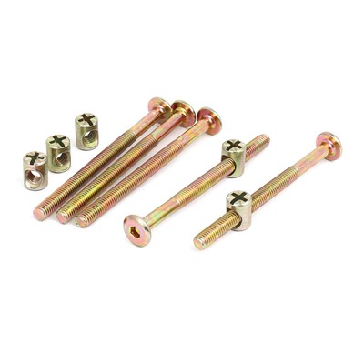 M6x80mm hexagonal head mobile unit for connecting screws rod nuts 5 sets