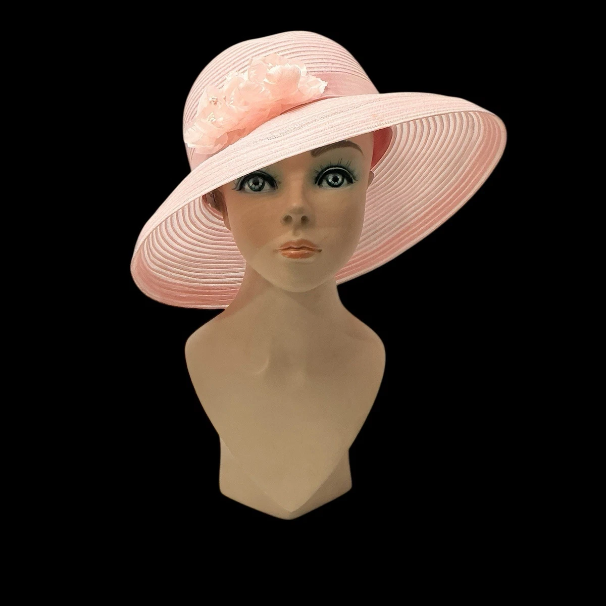 Wide Brim Pink Vintage Hats for Women for sale | eBay display picture 1