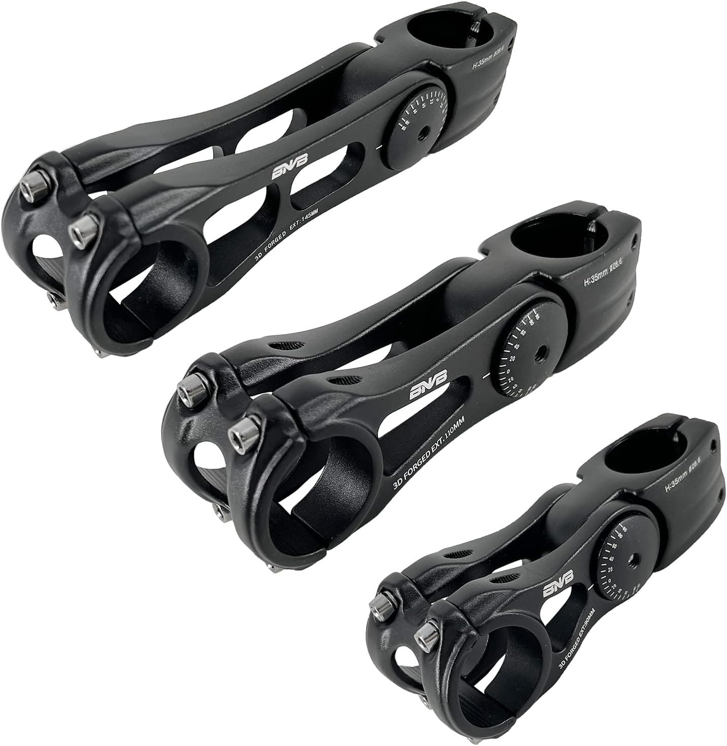 Adjustable 31.8mm MTB Bike Stem - 90/110/145mm Aluminum Riser for All Bikes