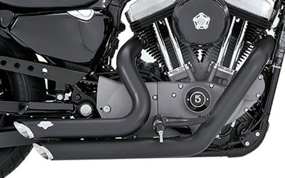 Vance & Hines Shortshots Black Staggered Exhaust System Harley