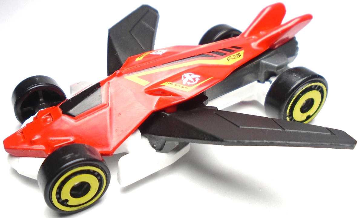 2018 HOT WHEELS EXPERIMOTORS AIRUPTION RED DIECAST 2 5/8" AIRPLANE CAR W/ BLACK