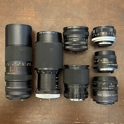 VALUE DEAL LOT OF 7 LENSES - Minolta mc rokkor Sears, Sigma RNC Tokina, Vivitar