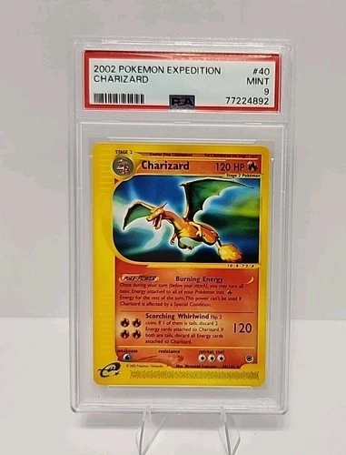 🔥 PSA 9 Charizard 40/165 Non Holo Expedition 2002 Pokemon Card Graded Mint 🔥