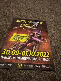 SPEEDWAY GRAND PRIX PROGRAMME TORUN POLAND 30/9 1/10/2022 SGP SGP2