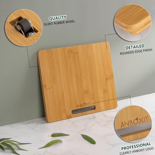 ANBOXIT Cursore per Elettrodomestici in Bambù, Largo Scorrevole - Piccolo (10"P x 12"W), - Foto 3 di 6