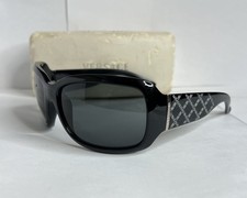Versace 4132-B Black Square Women Swarovski Sunglasses