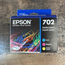 Epson 702 T702520 Ink Cartridges Tri-Color Cyan Magenta Yellow  Exp 12/2026