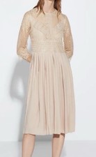 Kleid Zara Größe L 40 Sehr Guter Zustand Rosé Spitze Plissee Party Hochzeit