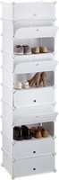 Relaxdays Schuhschrank Weiß 10 Ebenen Stecksystem