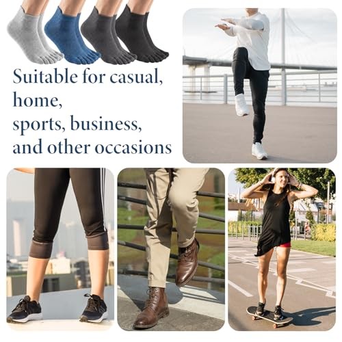 Texture Compressor InnoHHustle 4 Pair Toe Socks for Women Men Compression Toe Socks ...