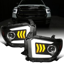 2014-2021 Toyota Tundra LED Tube Sequential Turn Halogen Projector Headlights