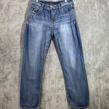 Buckle BKE Jeans Mens 34x32 Tyler Straight Light Wash Whiskered Denim