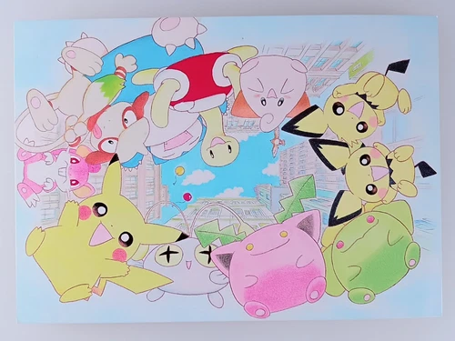 Postal Pokémon Pikachu & Friends por Keiko Fukuyama rara Nintendo de Japón - Imagen 1 de 7