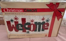 Vtg Sealed Caron Latch Hook Kit Christmas Welcome Rug K3177 Monsanto Yarn 1980