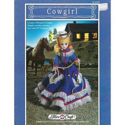 Cowgirl Crochet Doll Pattern Fibre Craft FCM239