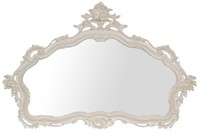 Biscottini Wandspiegel Antik Weiß Antik Finish Holz 110X72 Cm Shabby Chic