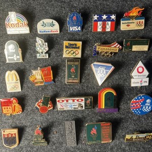 Atlanta 1996 Olympic Sponsor Lapel Pin Lot - 25 Pins - Great Traders!!!